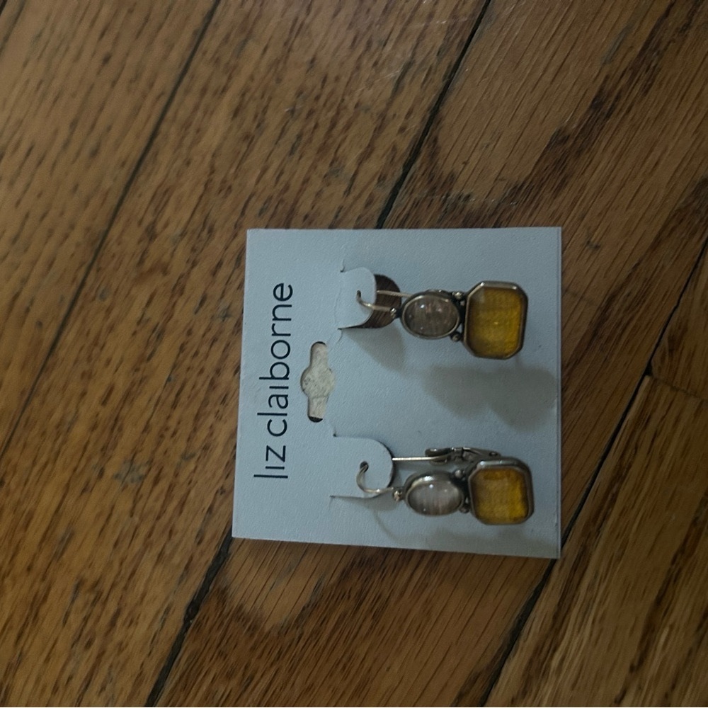 Liz Claiborne Yellow and Silver Earrings